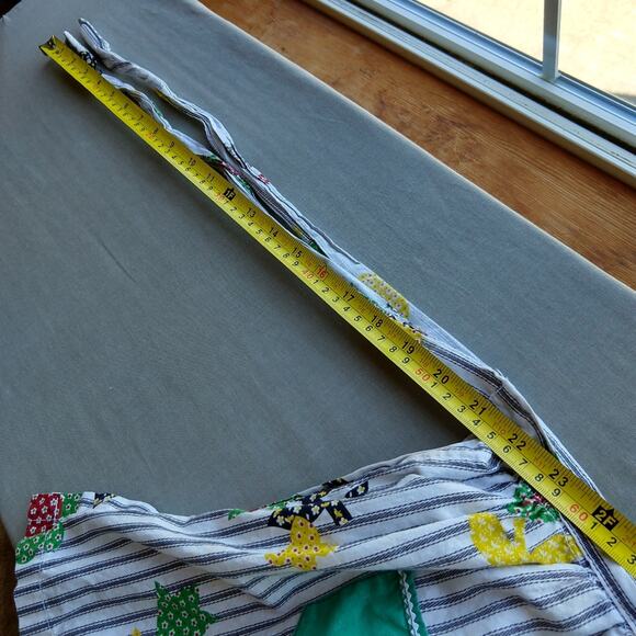 Vintage Handmade Child Size Half Skirt Apron patchwork stripes pocket - Picture 6 of 9